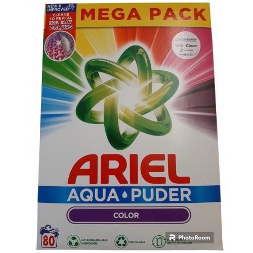Универсален прах за пране Ariel Color Aqua Puder 5.20kg /80пранеТА | Procter and Gamble